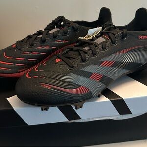 Adidas Predator League Soccer Cleats Black Red FG MG ID1328 Men’s Size 9